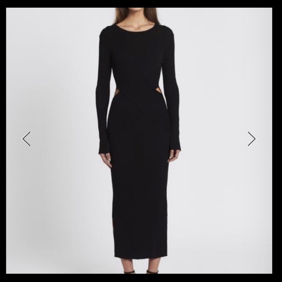 SIR the label celena draped midi knit dress BLACK XS L - Picture 5 of 14